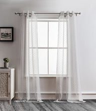 Load image into Gallery viewer, Dainty Home Ribbons Embellished Lurex Window Curtain