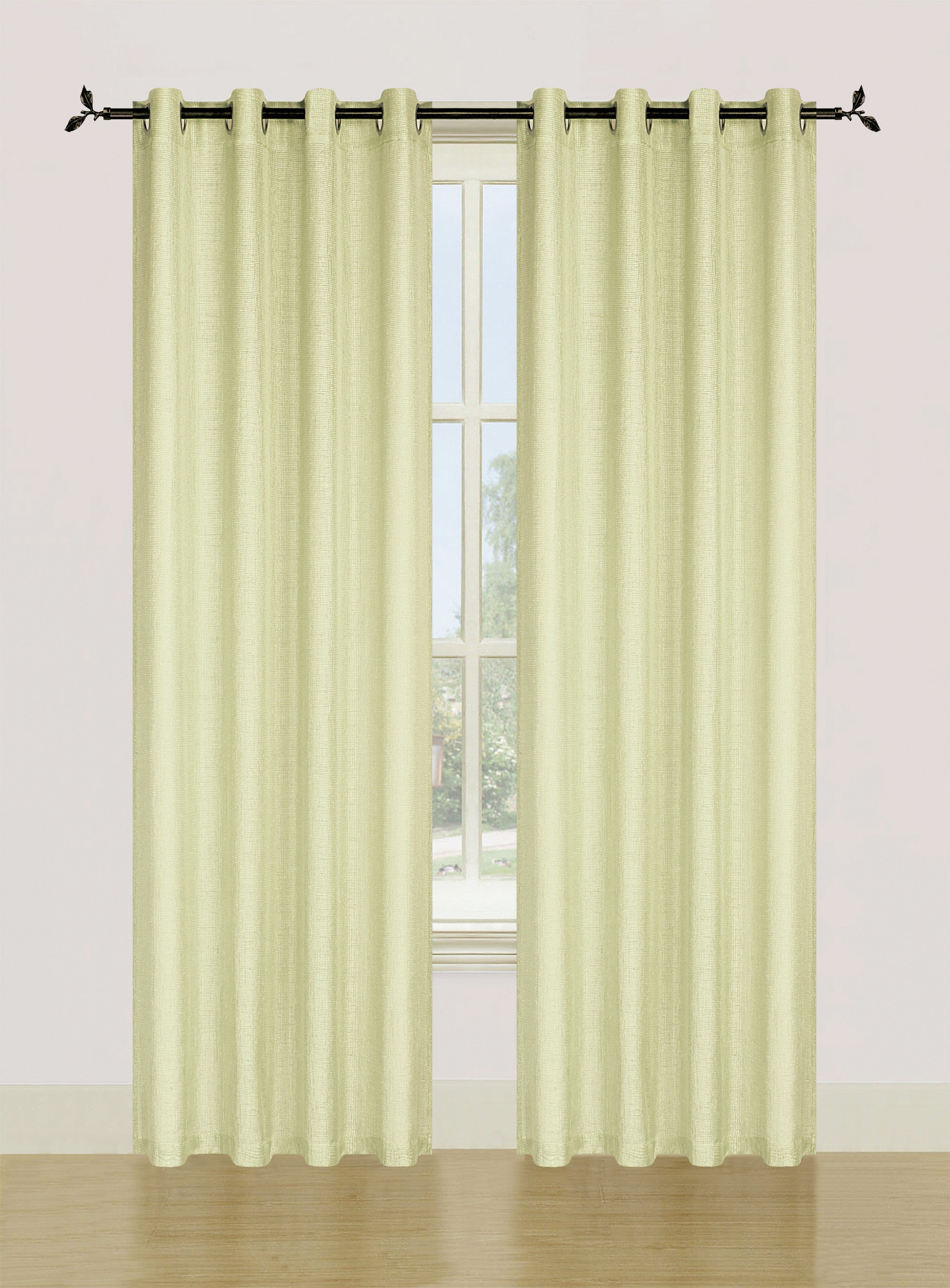 Dainty Home Spectrum Solid Textured Box Weave Designed Fabric Light Filtering Grommet Panel Pair