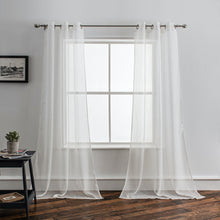 Load image into Gallery viewer, Dainty Home Krystal 3D Mesh Textured Threaded Lurex Designed Sheer Grommet Panel Pair