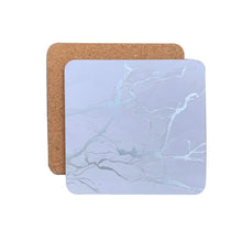 Load image into Gallery viewer, Dainty Home Marble Cork Foil Printed Marble Granite Designed Thick Cork Textured 4" x 4" Square Coasters