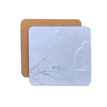 Load image into Gallery viewer, Dainty Home Marble Cork Foil Printed Marble Granite Designed Thick Cork Textured 4" x 4" Square Coasters