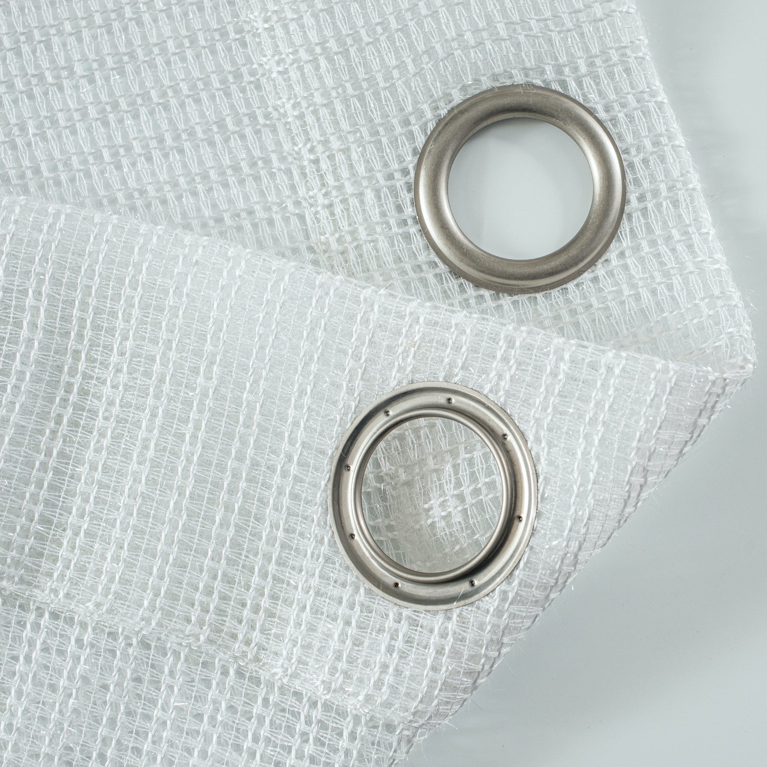 Dainty Home Krystal 3D Mesh Textured Threaded Lurex Designed Sheer Grommet Panel Pair