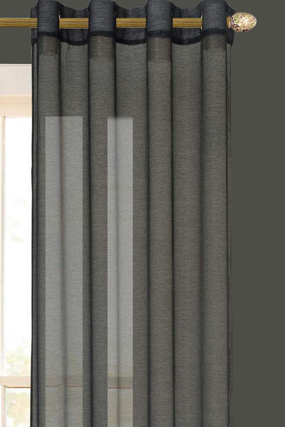Dainty Home Malibu Solid Airy & Breathable Semi-Sheer Light Filtering Extra Wide Grommet Set Of 4 Window Panels