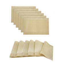 Load image into Gallery viewer, Dainty Home Santa Monica Woven Textilene Crossweave With Solid Geometric Pattern Reversible 13" x 19" Rectangular Placemats