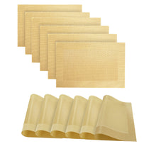 Load image into Gallery viewer, Dainty Home Santa Monica Woven Textilene Crossweave With Solid Geometric Pattern Reversible 13" x 19" Rectangular Placemats