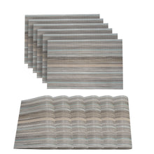 Load image into Gallery viewer, Dainty Home Multistripes Woven Textilene Crossweave With Textured Geometric Stripe Pattern Reversible 13" x 19" Rectangular Placemats