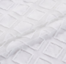 Load image into Gallery viewer, Dainty Home Katie Semi Sheer Linen Look Light Filtering Panel Pair With 3D Diamond Geometric Chenille Embroidery