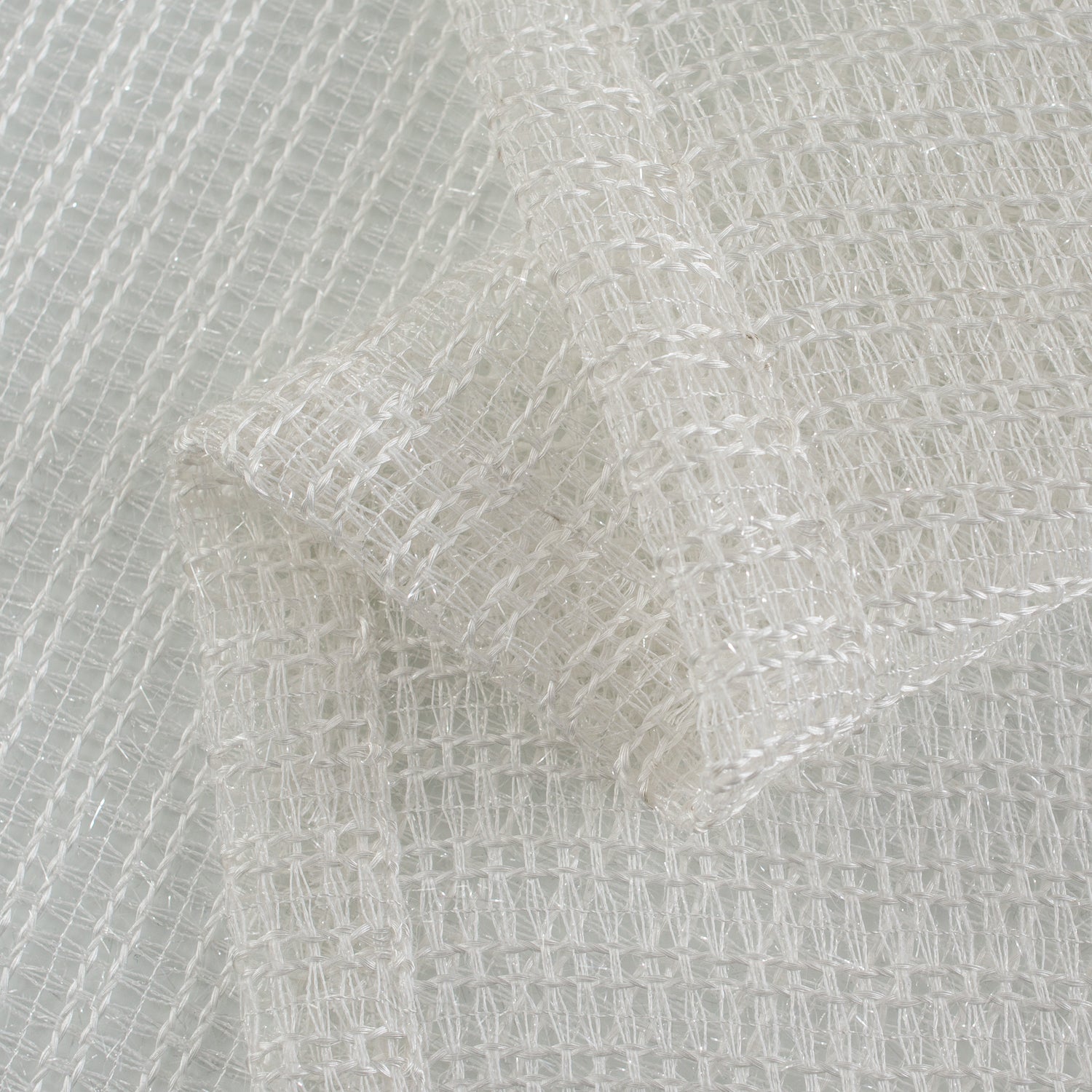 Dainty Home Krystal 3D Mesh Textured Threaded Lurex Designed Sheer Grommet Panel Pair