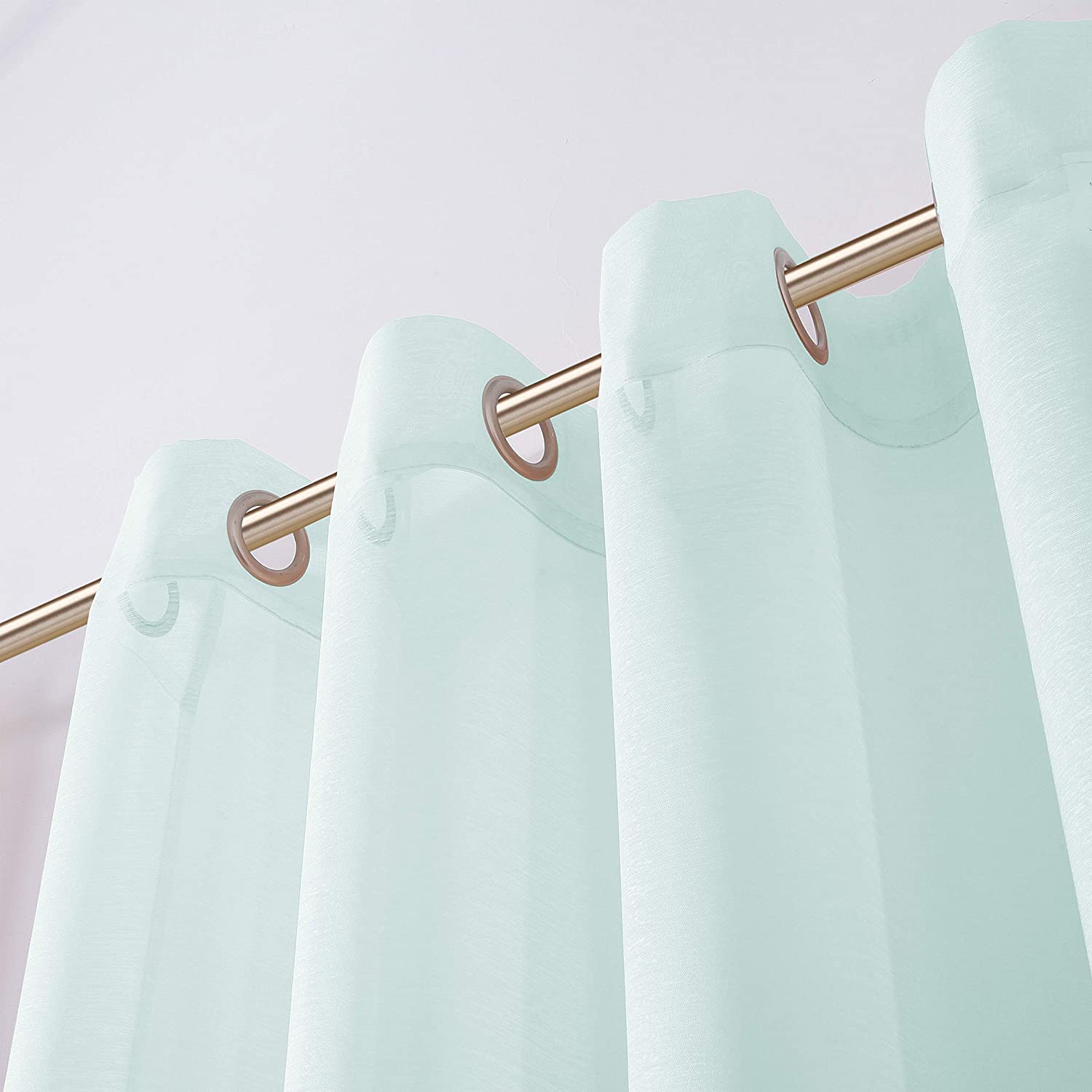 Dainty Home Malibu Solid Airy & Breathable Semi-Sheer Light Filtering Extra Wide Grommet Panel Pair