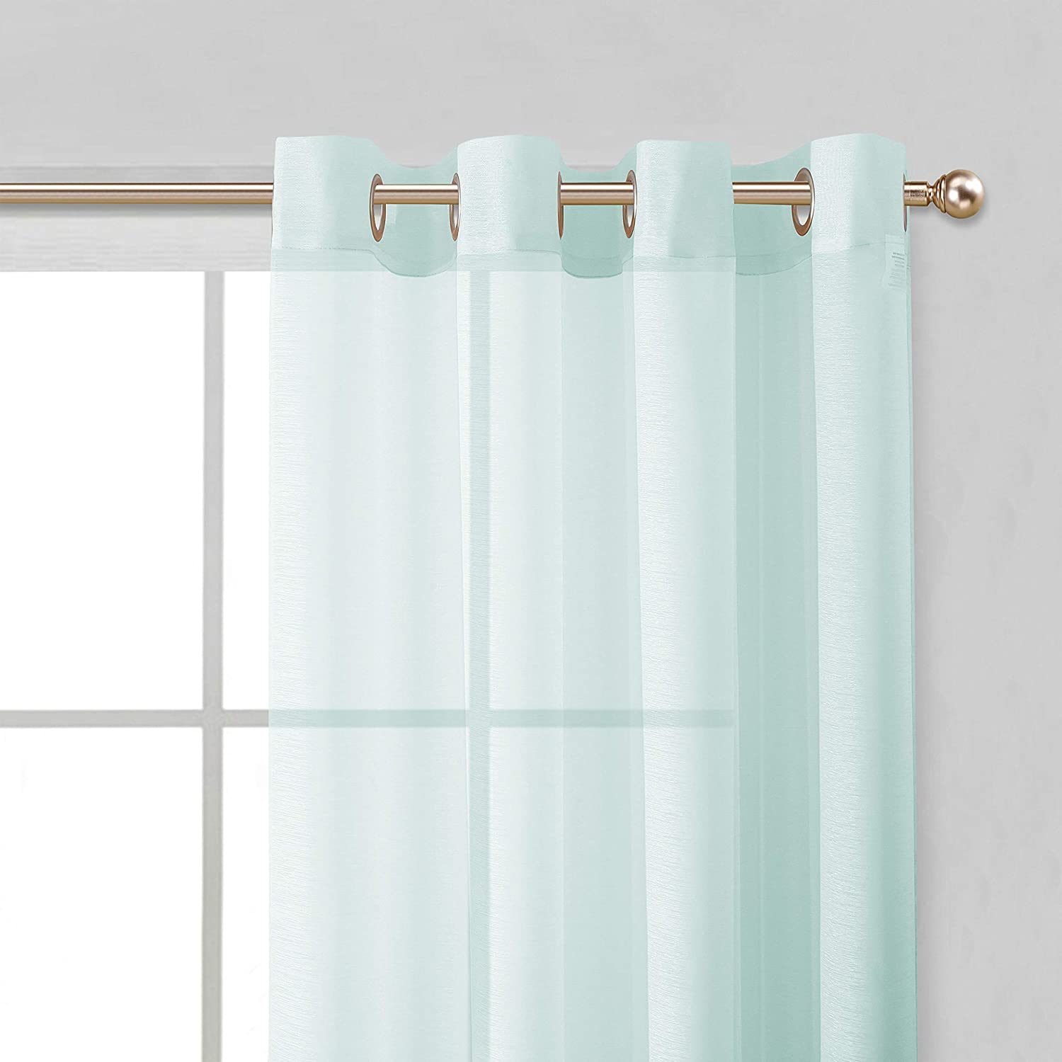 Dainty Home Malibu Solid Airy & Breathable Semi-Sheer Light Filtering Extra Wide Grommet Set Of 4 Window Panels