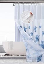 Load image into Gallery viewer, Dainty Home Smart Design Complete 2 in 1 Waffle Weave Hotel Spa Style Fabric Shower Curtain Snap On/Off Waterproof Detachable Liner Set