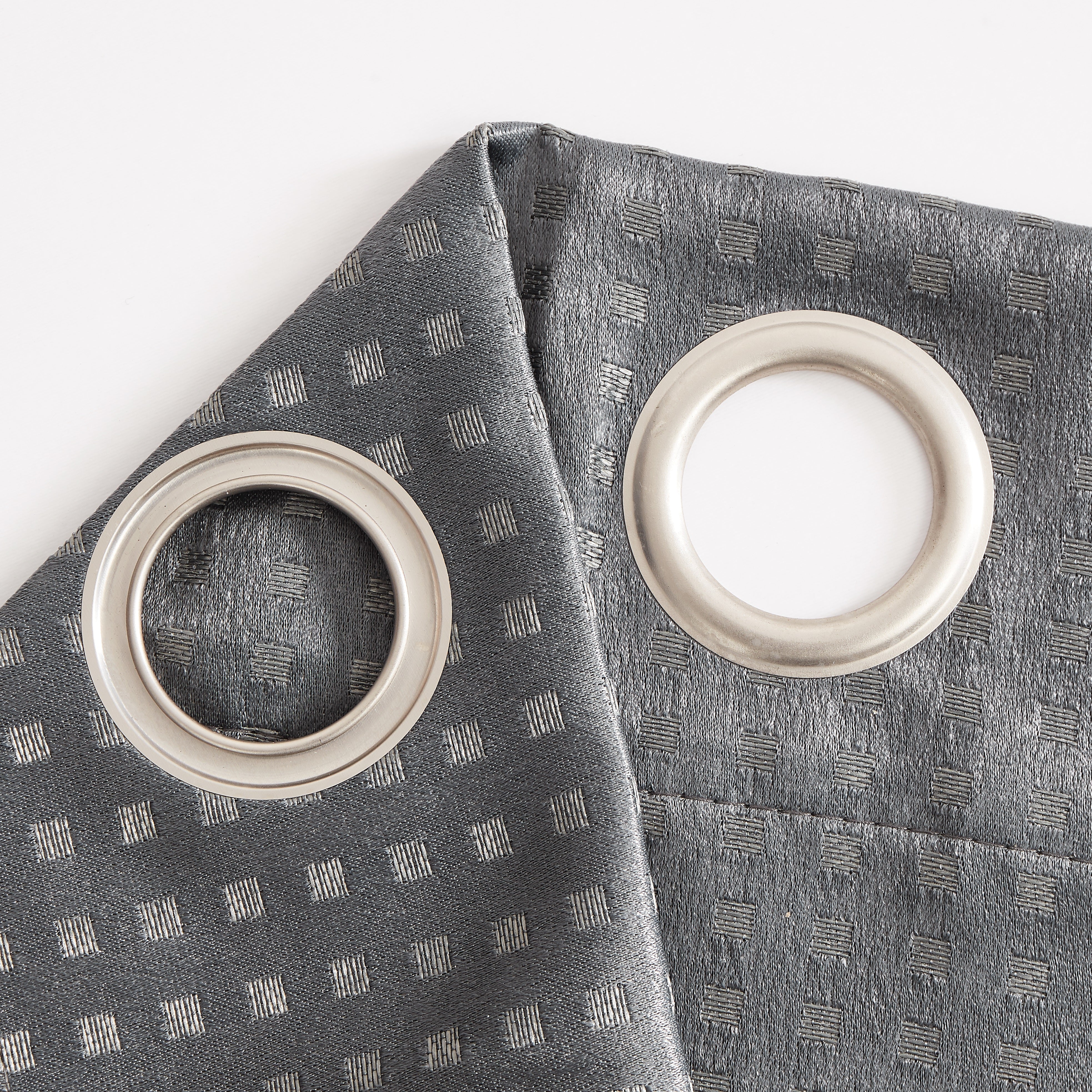 Dainty Home Times Square 3D Woven Basketweave Design Blackout Thermal Insulated Grommet Panel Pair