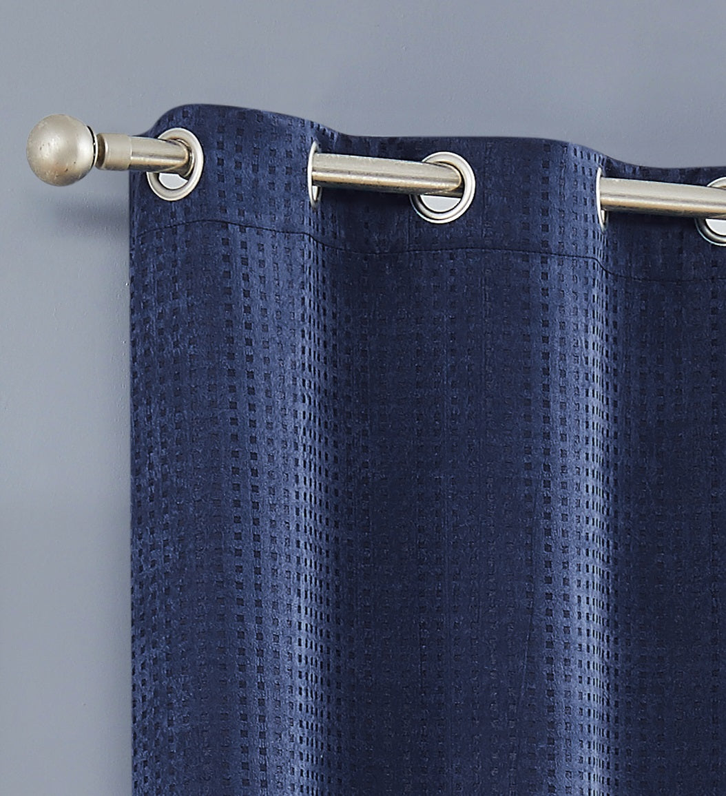 Dainty Home Times Square 3D Woven Basketweave Design Blackout Thermal Insulated Grommet Panel Pair