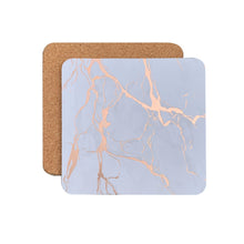 Load image into Gallery viewer, Dainty Home Marble Cork Foil Printed Marble Granite Designed Thick Cork Textured 4" x 4" Square Coasters