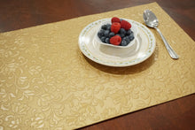 Load image into Gallery viewer, Dainty Home Susan Faux Leather Look Textured Damask Embossed Designed 12" x 18" Rectangle Placemats