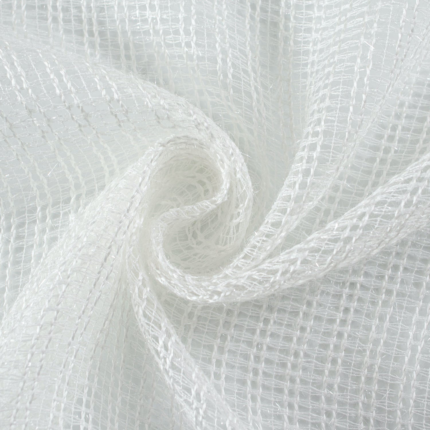 Dainty Home Krystal 3D Mesh Textured Threaded Lurex Designed Sheer Grommet Panel Pair