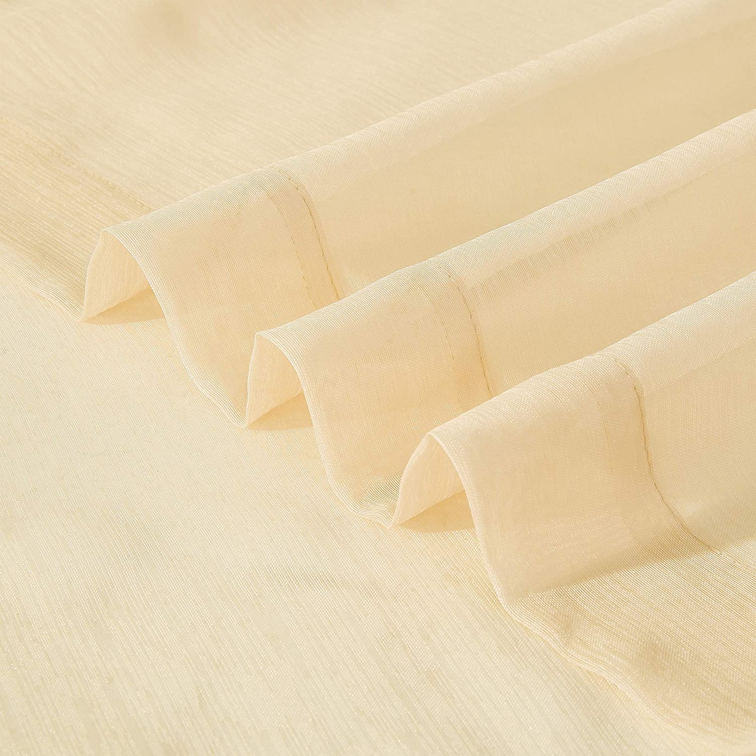 Dainty Home Malibu Solid Airy & Breathable Semi-Sheer Light Filtering Extra Wide Grommet Set Of 4 Window Panels