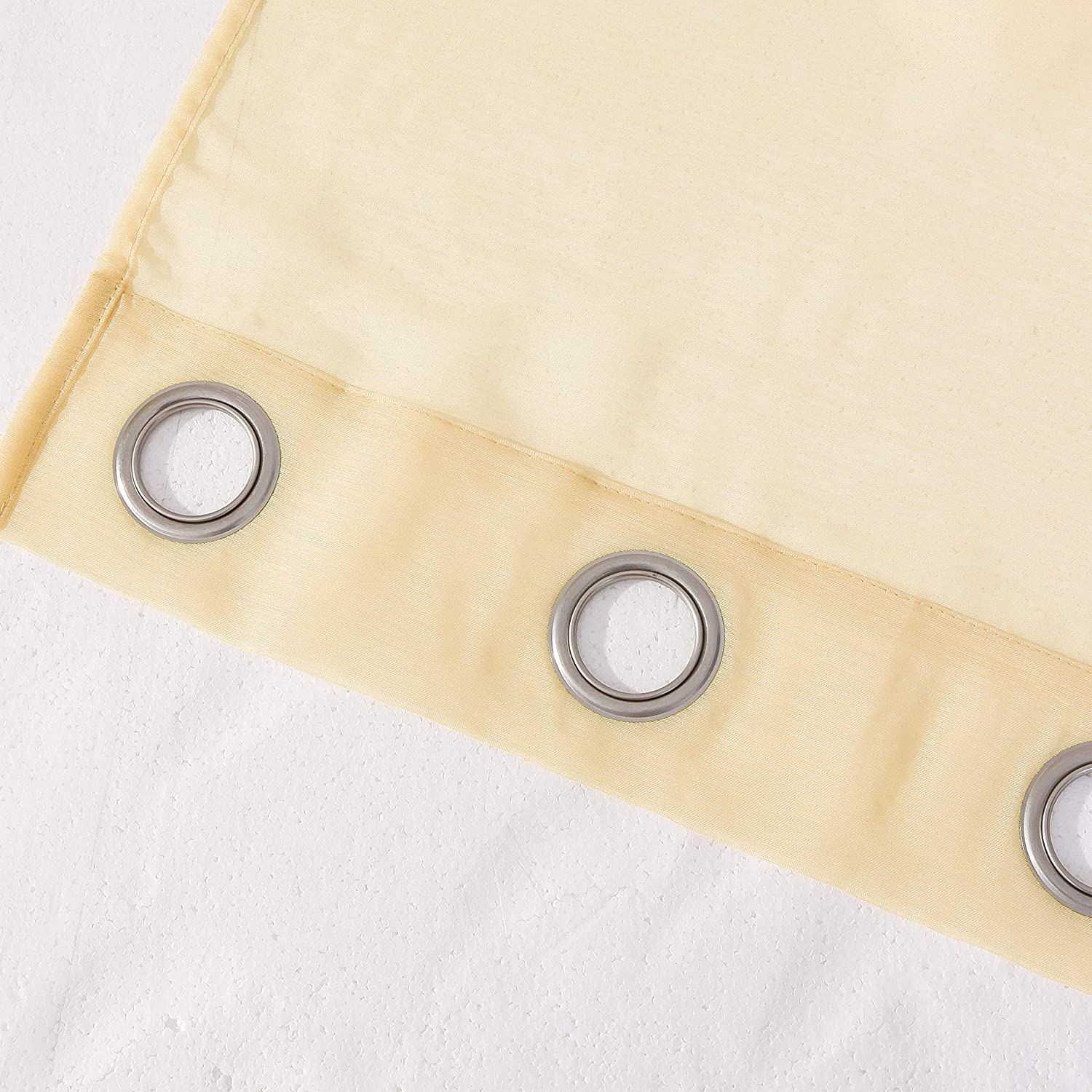 Dainty Home Malibu Solid Airy & Breathable Semi-Sheer Light Filtering Extra Wide Grommet Panel Pair