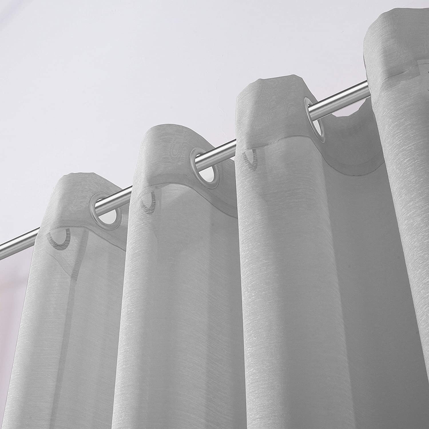 Dainty Home Malibu Solid Airy & Breathable Semi-Sheer Light Filtering Extra Wide Grommet Set Of 4 Window Panels