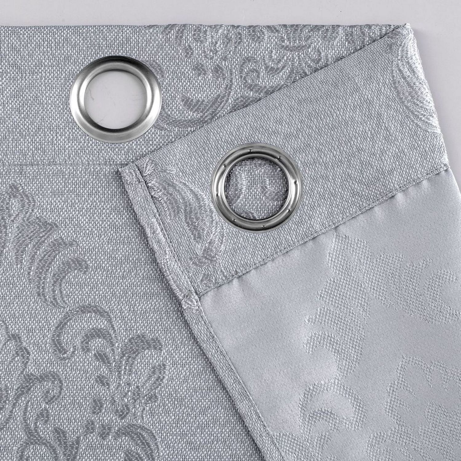 Dainty Home Majestic Contemporary Luxurious Satin Embroidered Damask Design Room Darkening Grommet Panel Pair