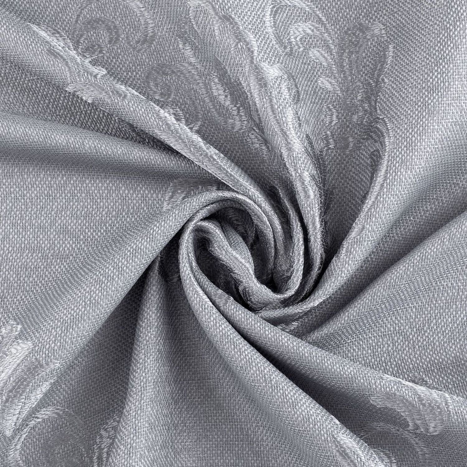 Dainty Home Majestic Contemporary Luxurious Satin Embroidered Damask Design Room Darkening Grommet Panel Pair