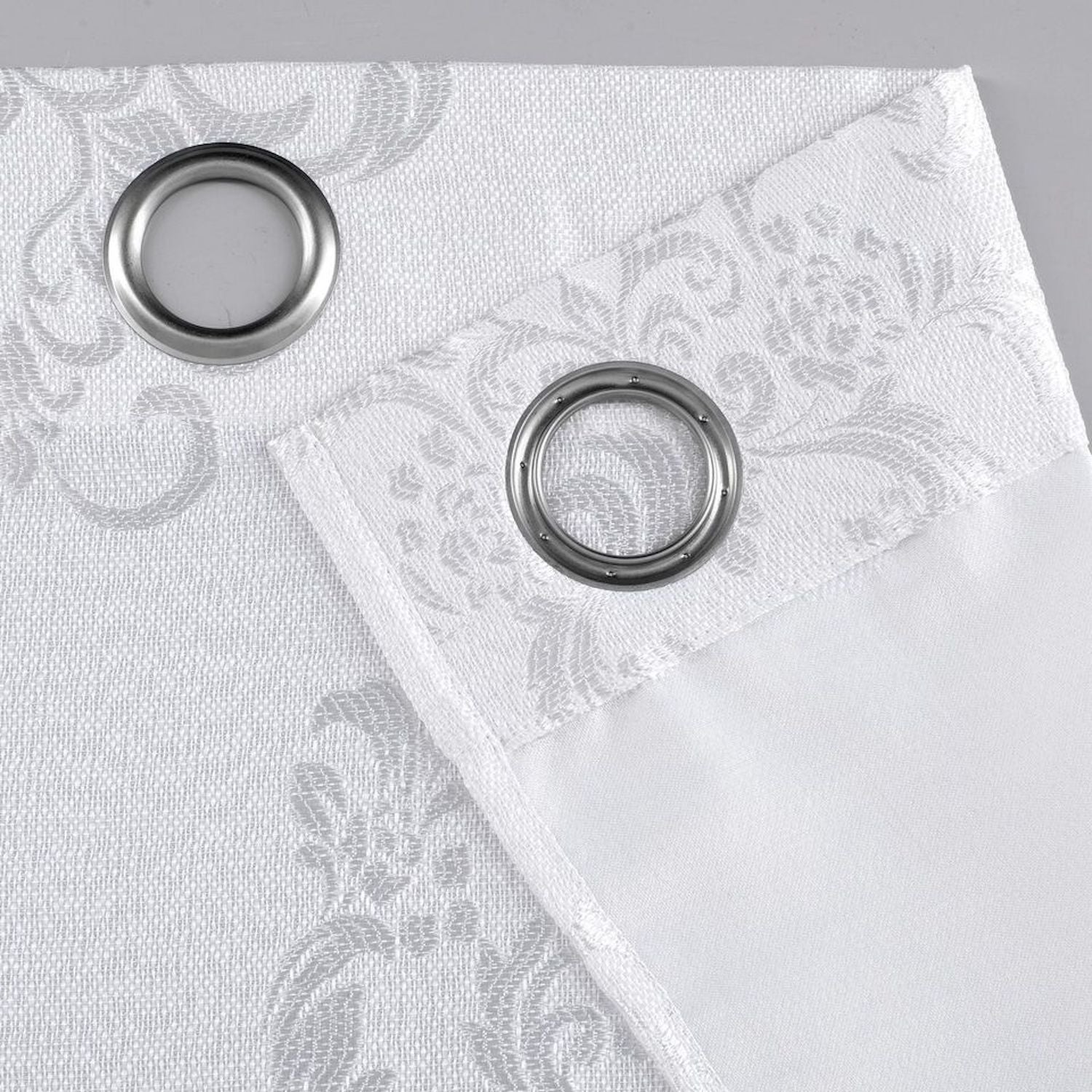 Dainty Home Majestic Contemporary Luxurious Satin Embroidered Damask Design Room Darkening Grommet Panel Pair