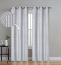 Load image into Gallery viewer, Dainty Home Monte Carlo 3D Embossed Intricate Trellis Design Room Darkening Grommet Panel Pair
