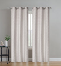 Load image into Gallery viewer, Dainty Home Monte Carlo 3D Embossed Intricate Trellis Design Room Darkening Grommet Panel Pair