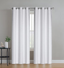 Load image into Gallery viewer, Dainty Home Monte Carlo 3D Embossed Intricate Trellis Design Room Darkening Grommet Panel Pair