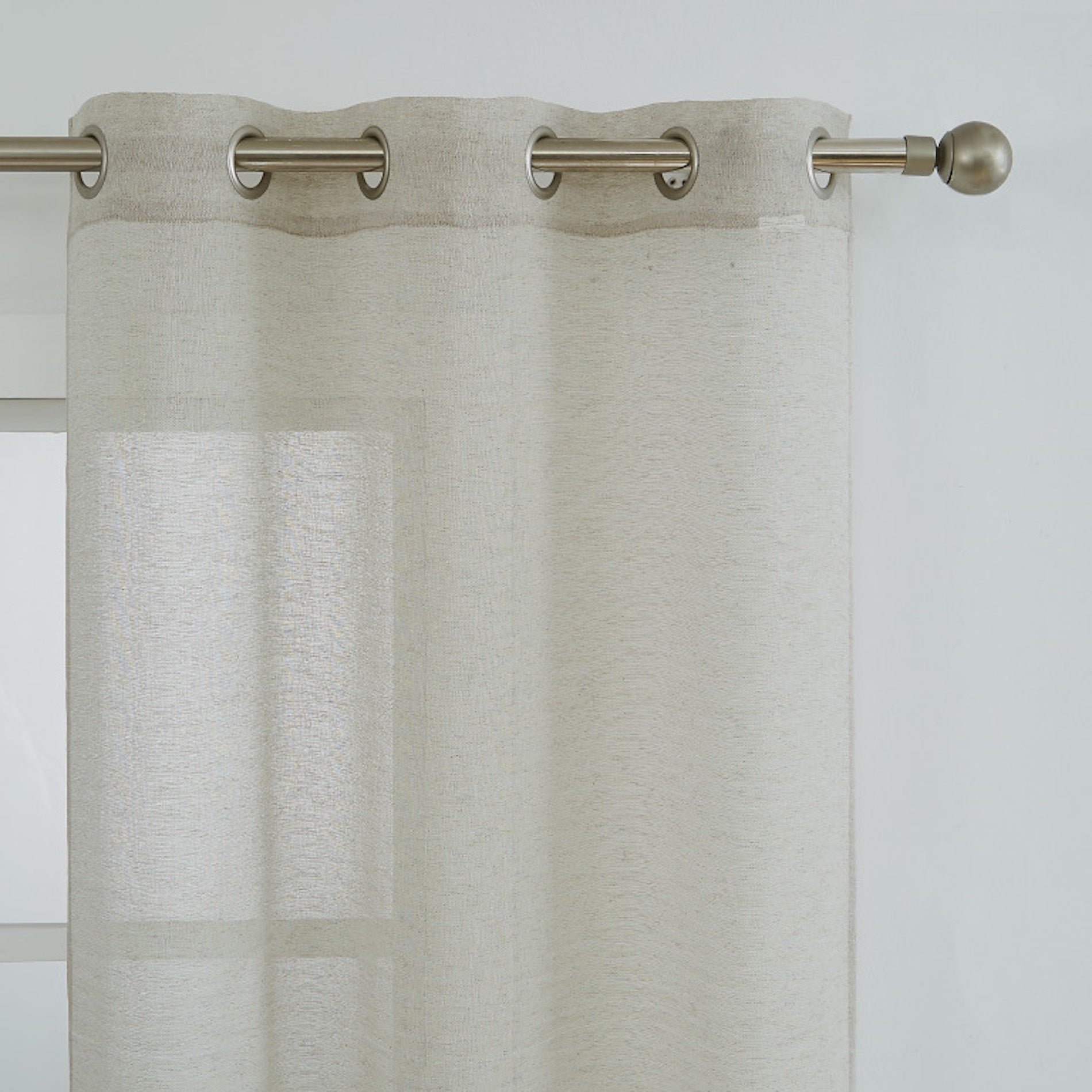 Dainty Home Natalie Boho 3D Velvet Scroll Design Appliqué Linen Look Light Filtering Grommet Panel Pair