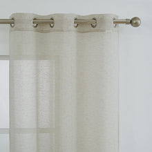 Load image into Gallery viewer, Dainty Home Natalie Boho 3D Velvet Scroll Design Appliqué Linen Look Light Filtering Grommet Panel Pair