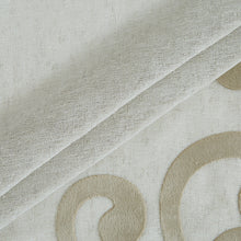 Load image into Gallery viewer, Dainty Home Natalie Boho 3D Velvet Scroll Design Appliqué Linen Look Light Filtering Grommet Panel Pair