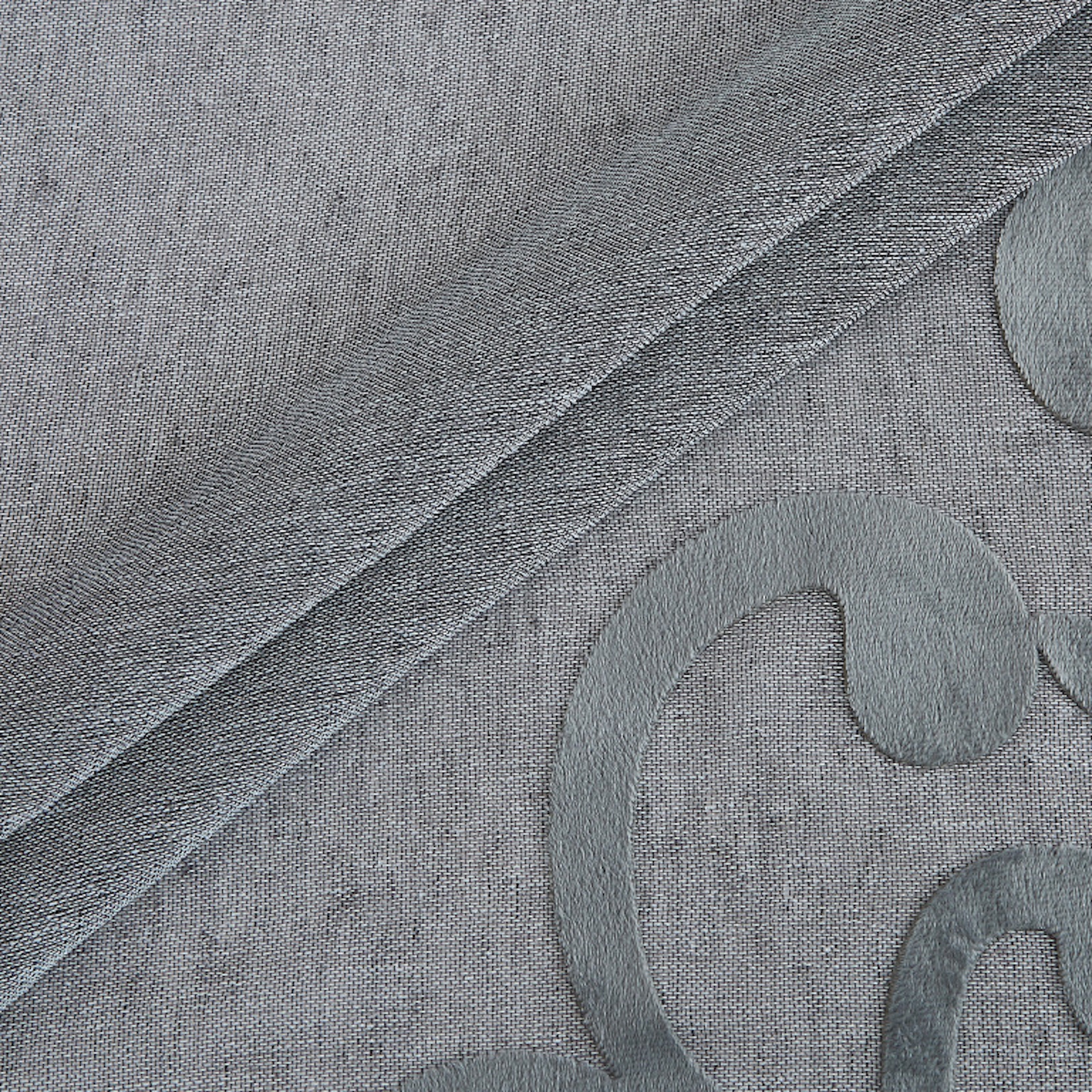 Dainty Home Natalie Boho 3D Velvet Scroll Design Appliqué Linen Look Light Filtering Grommet Panel Pair