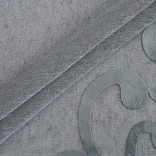 Load image into Gallery viewer, Dainty Home Natalie Boho 3D Velvet Scroll Design Appliqué Linen Look Light Filtering Grommet Panel Pair