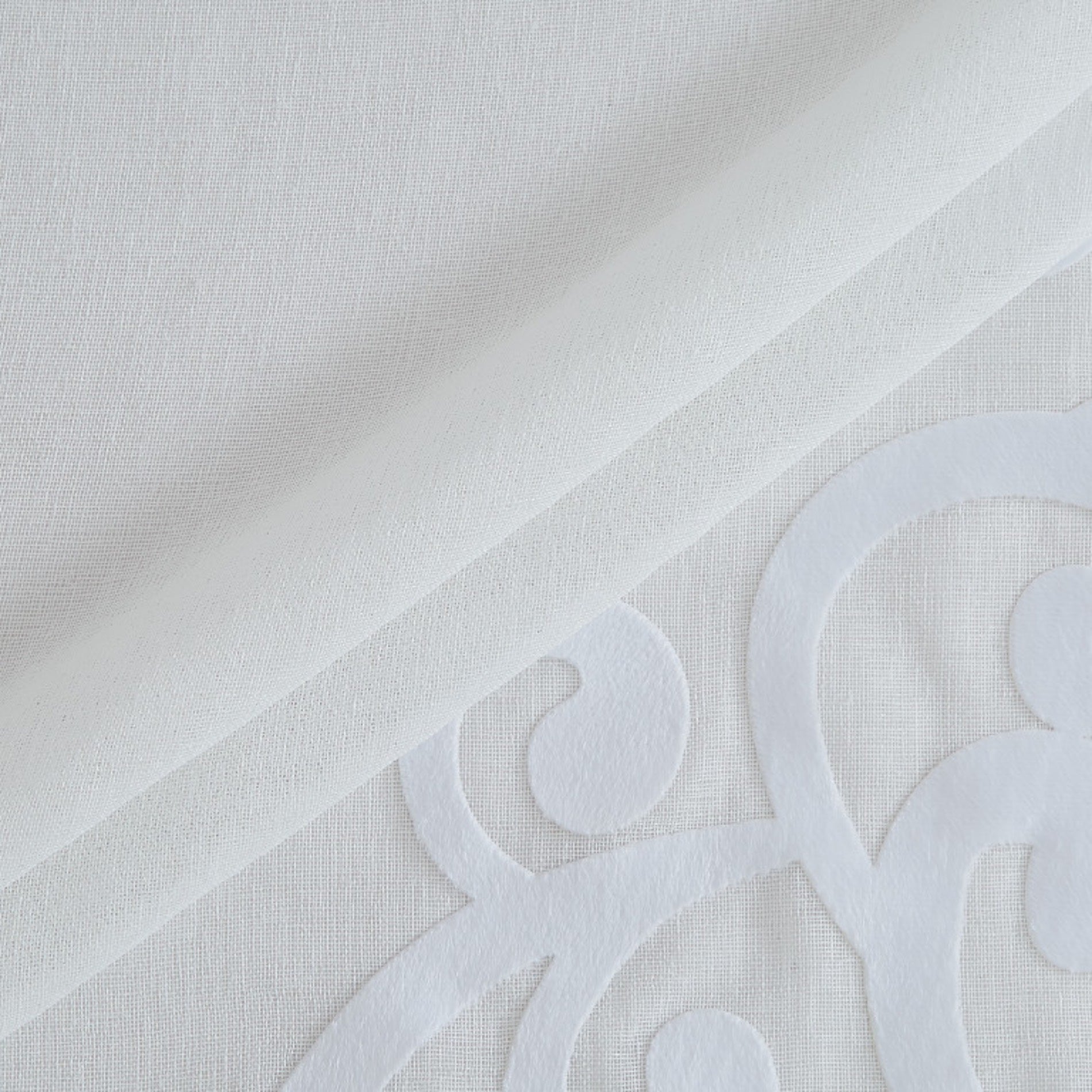 Dainty Home Natalie Boho 3D Velvet Scroll Design Appliqué Linen Look Light Filtering Grommet Panel Pair