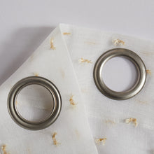 Load image into Gallery viewer, Dainty Home Sprinkles Boho Linen Look Fabric With 3D Embellished Lurex Sprinkles Light Filtering Grommet Panel Pair