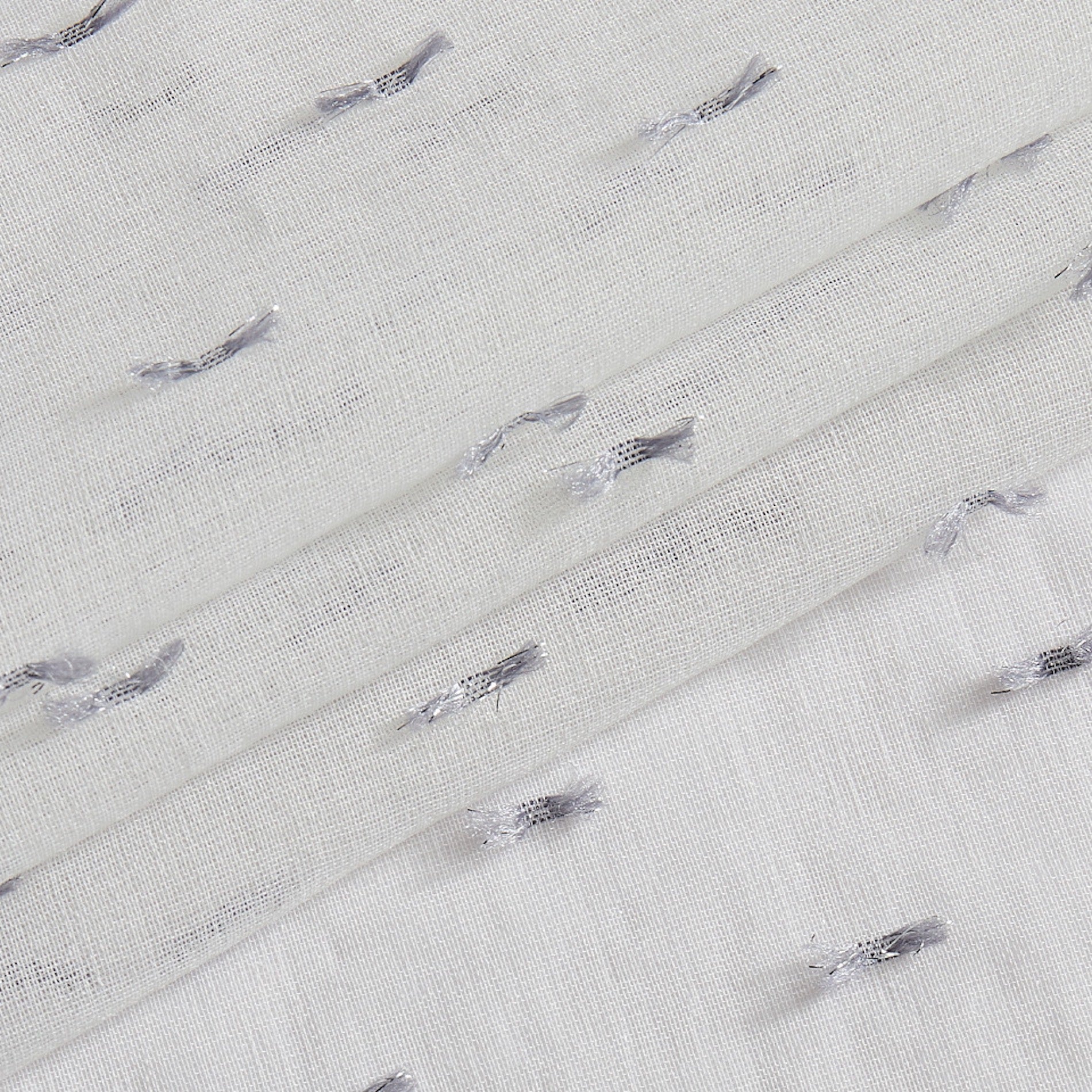 Dainty Home Sprinkles Boho Linen Look Fabric With 3D Embellished Lurex Sprinkles Light Filtering Grommet Panel Pair