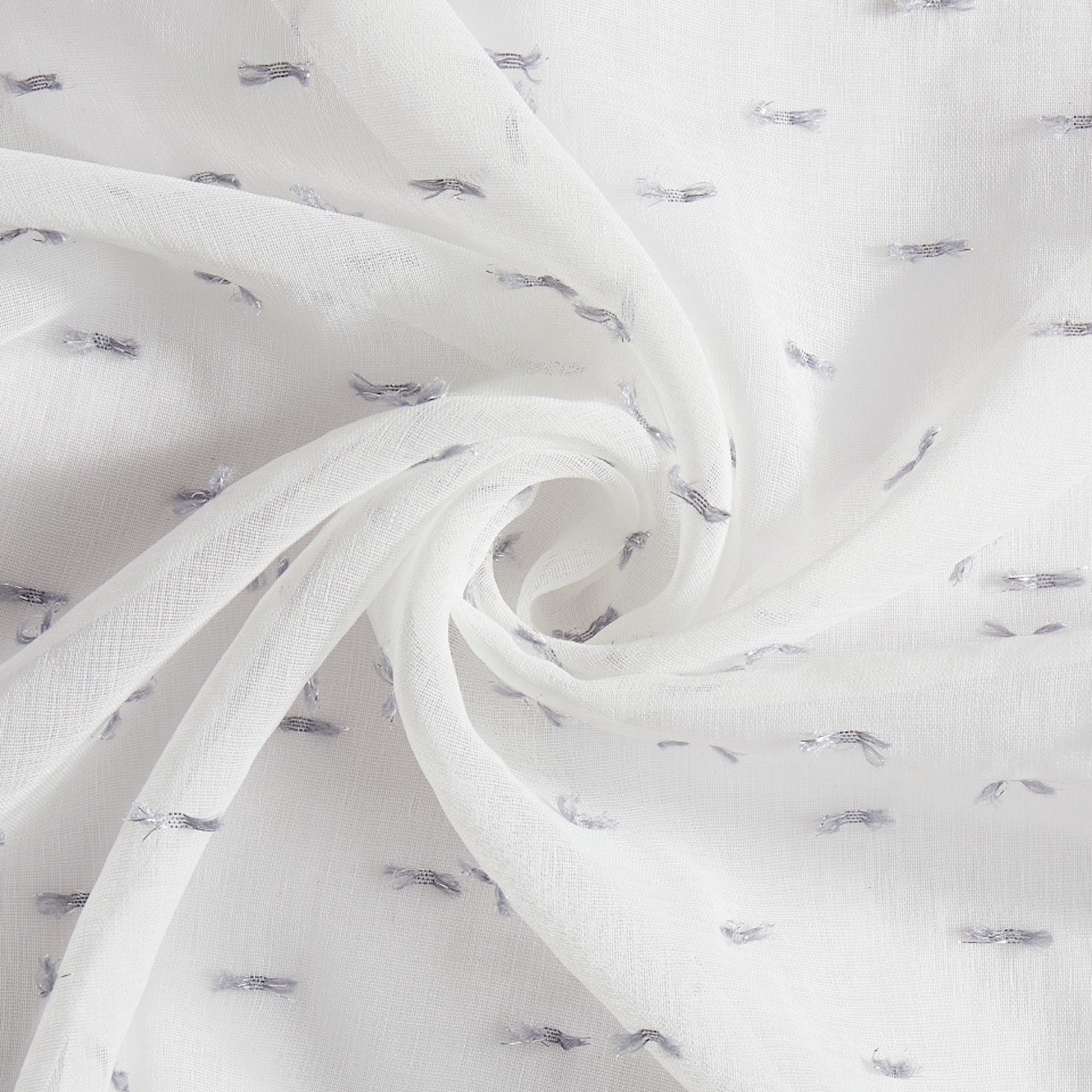 Dainty Home Sprinkles Boho Linen Look Fabric With 3D Embellished Lurex Sprinkles Light Filtering Grommet Panel Pair