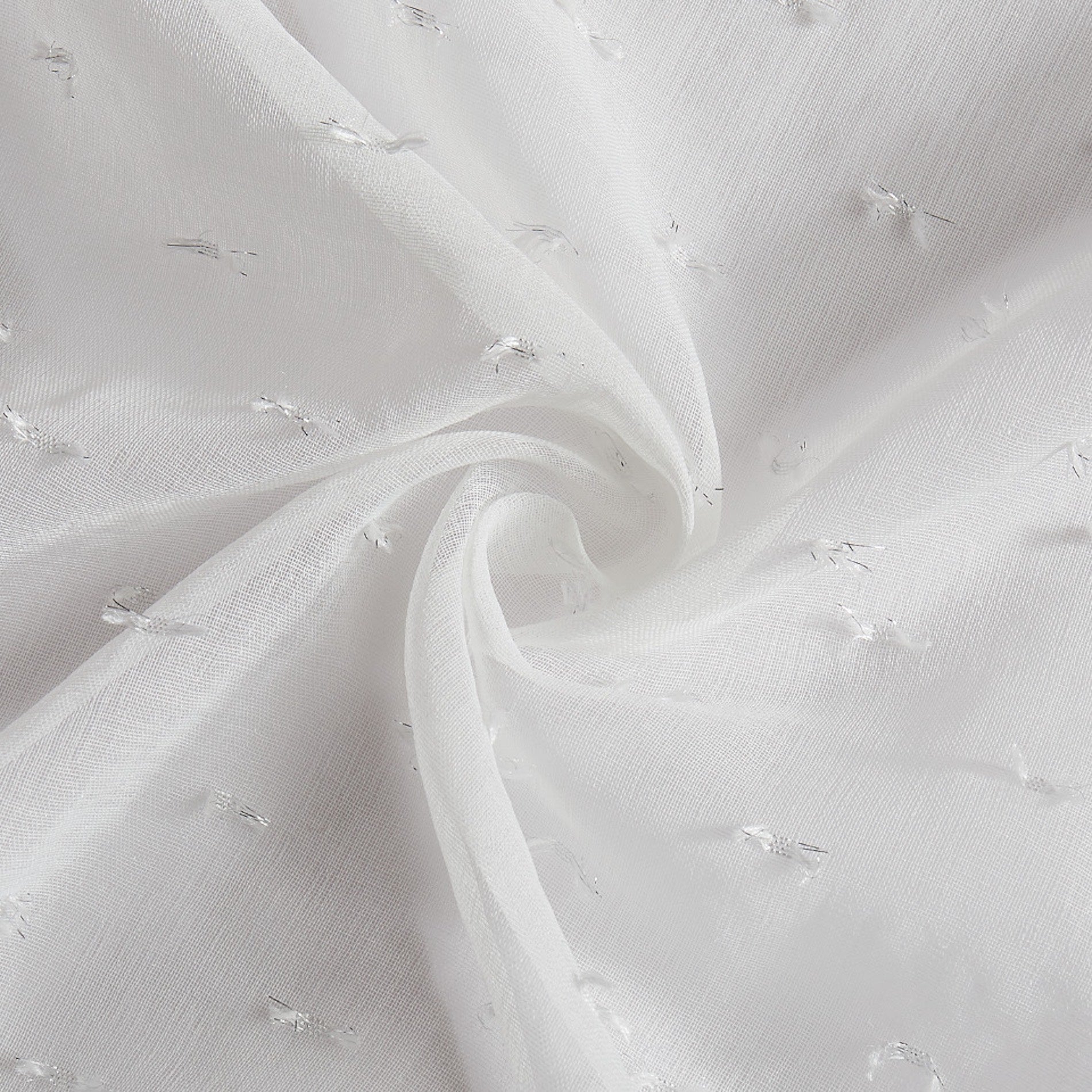 Dainty Home Sprinkles Boho Linen Look Fabric With 3D Embellished Lurex Sprinkles Light Filtering Grommet Panel Pair