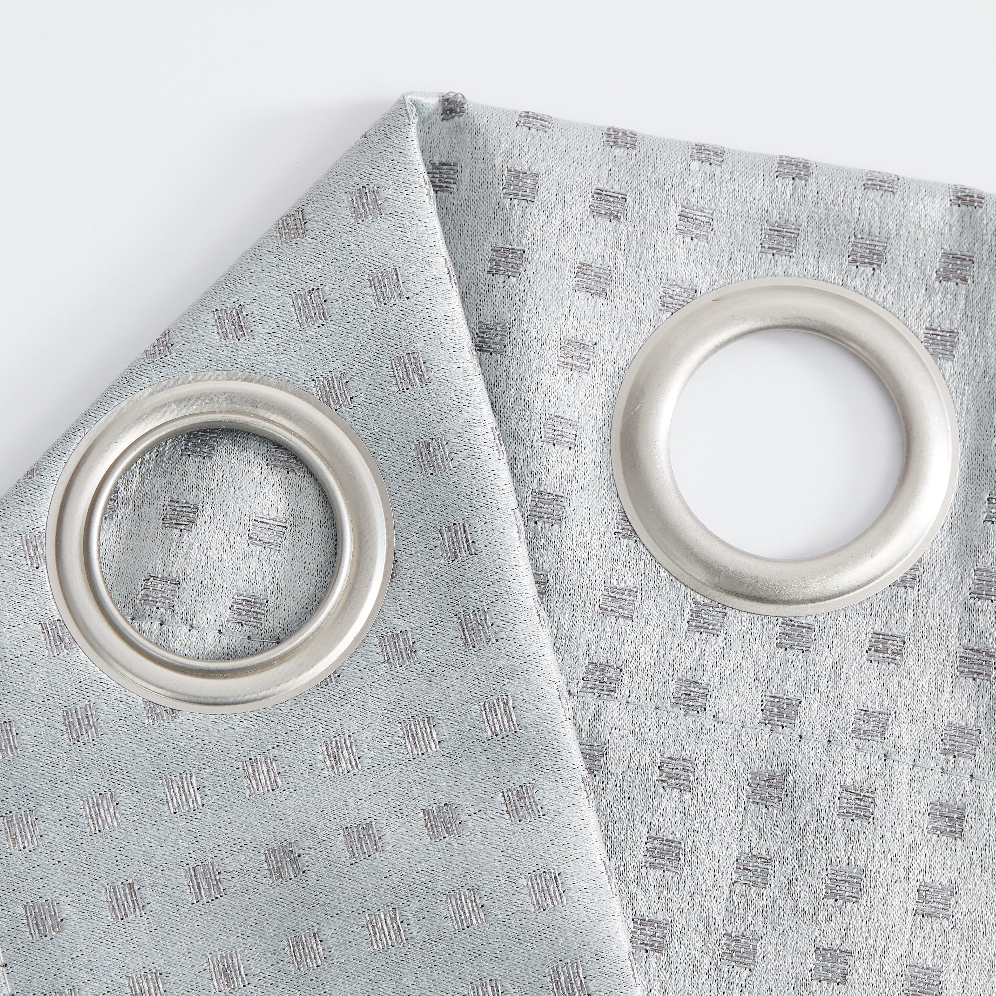 Dainty Home Times Square 3D Woven Basketweave Design Blackout Thermal Insulated Grommet Panel Pair