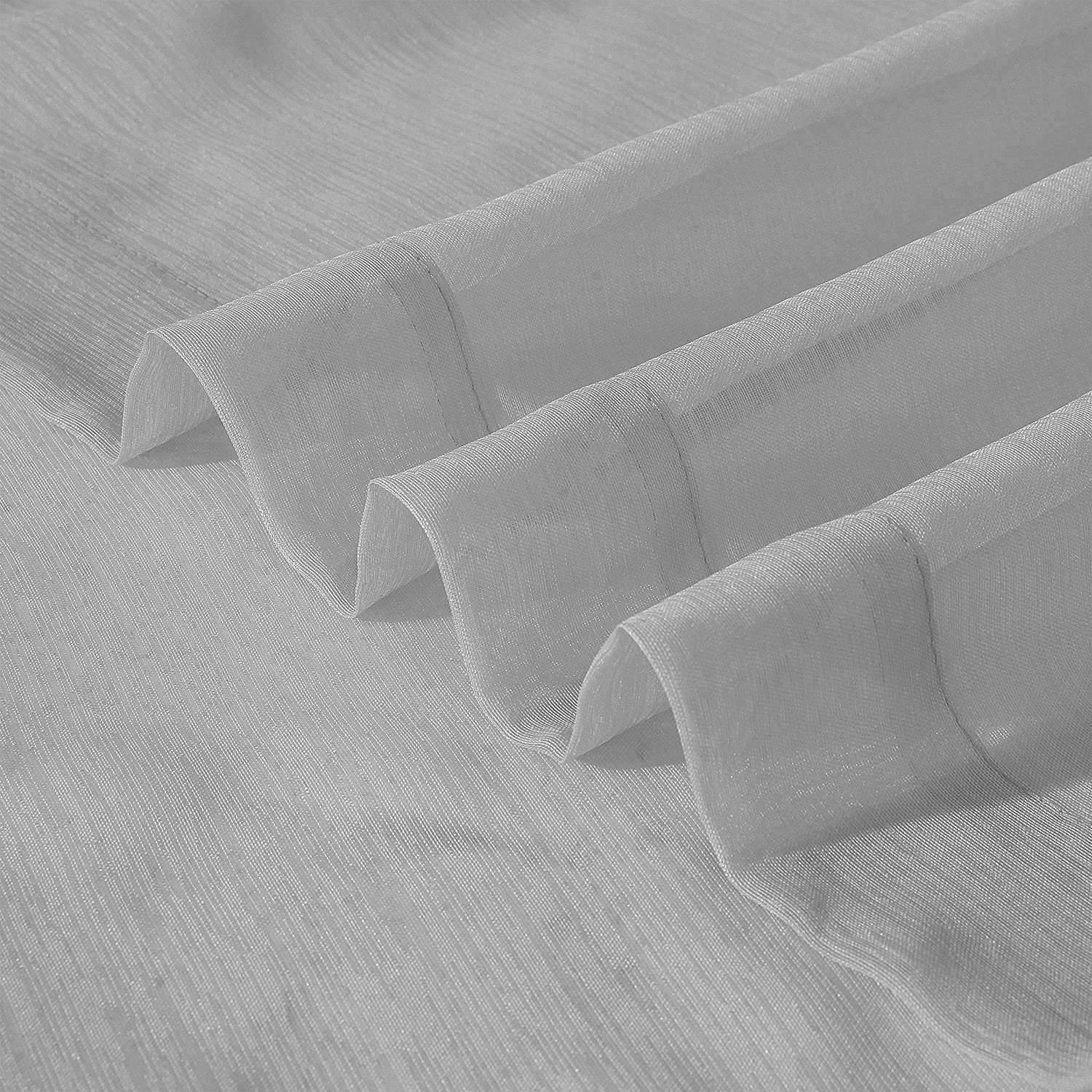 Dainty Home Malibu Solid Airy & Breathable Semi-Sheer Light Filtering Extra Wide Grommet Panel Pair