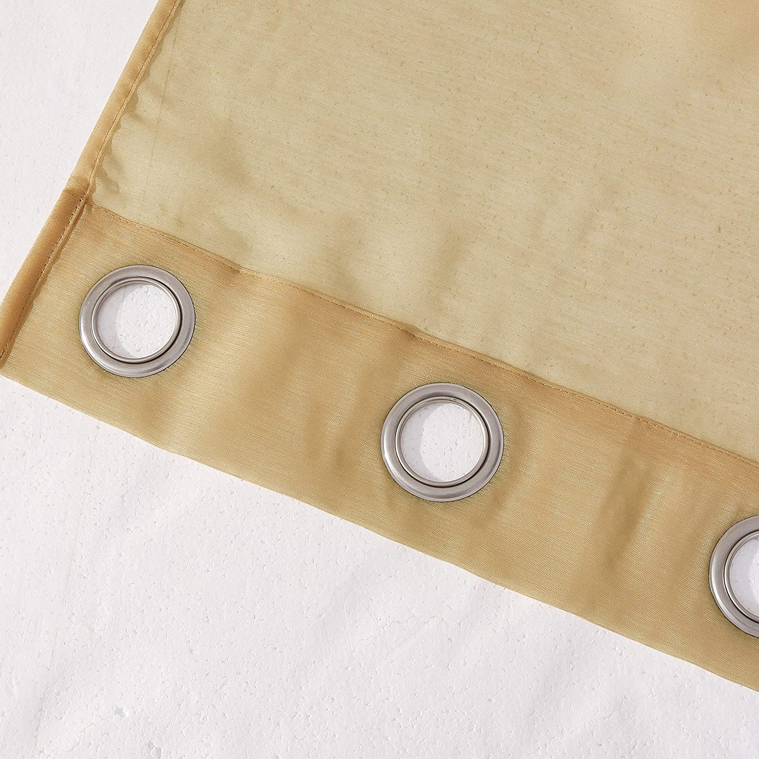 Dainty Home Malibu Solid Airy & Breathable Semi-Sheer Light Filtering Extra Wide Grommet Panel Pair