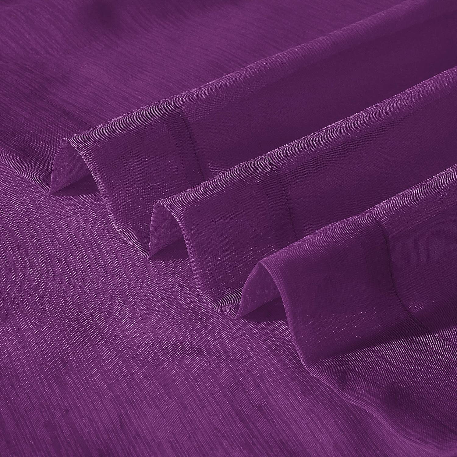 Dainty Home Malibu Solid Airy & Breathable Semi-Sheer Light Filtering Extra Wide Grommet Set Of 4 Window Panels