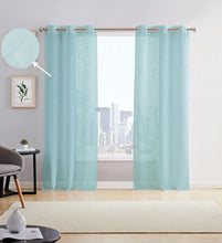 Load image into Gallery viewer, Dainty Home Hannah Solid Criss-Cross Weave Fabric Semi-Sheer Airy & Breathable Light Filtering Grommet Panel Pair