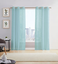 Load image into Gallery viewer, Dainty Home Hannah Solid Criss-Cross Weave Fabric Semi-Sheer Airy & Breathable Light Filtering Grommet Panel Pair