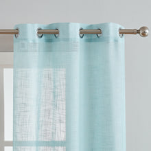 Load image into Gallery viewer, Dainty Home Hannah Solid Criss-Cross Weave Fabric Semi-Sheer Airy & Breathable Light Filtering Grommet Panel Pair