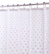 Load image into Gallery viewer, Dainty Home Ashley Modern 3D Linen-Look Fabric Shower Curtain With 3D Gradient Smaller to Bigger Cotton Like Puffs