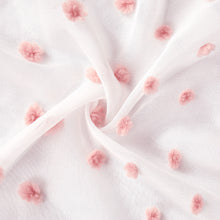 Load image into Gallery viewer, Dainty Home Ashley Modern 3D Linen-Look Fabric Shower Curtain With 3D Gradient Smaller to Bigger Cotton Like Puffs