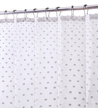 Load image into Gallery viewer, Dainty Home Ashley Modern 3D Linen-Look Fabric Shower Curtain With 3D Gradient Smaller to Bigger Cotton Like Puffs
