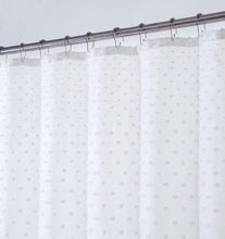 Load image into Gallery viewer, Dainty Home Ashley Modern 3D Linen-Look Fabric Shower Curtain With 3D Gradient Smaller to Bigger Cotton Like Puffs